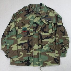 US Air Force Jacket Mens Medium Woodland Camo Cold Weather Field Coat Military